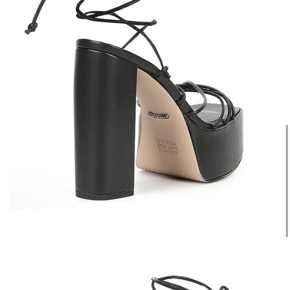 Gianni Bobbi black strap of block heel platform - Picture 4 of 9